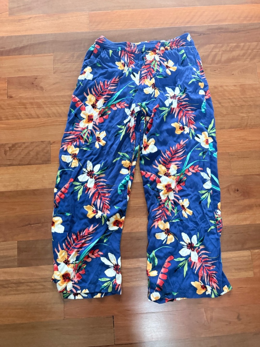 Matty M Blue Tropical Floral Pants